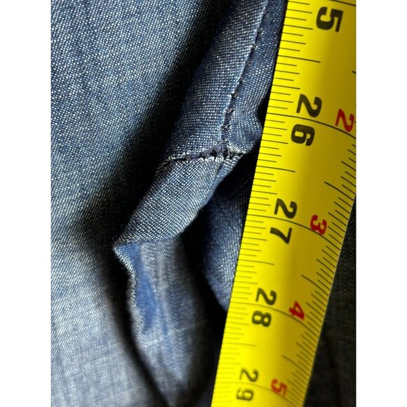 Vertigo Womens Sleeveless Drawstring Straight Leg Denim Jumpsuit Blue Sz M - Picture 7 of 12